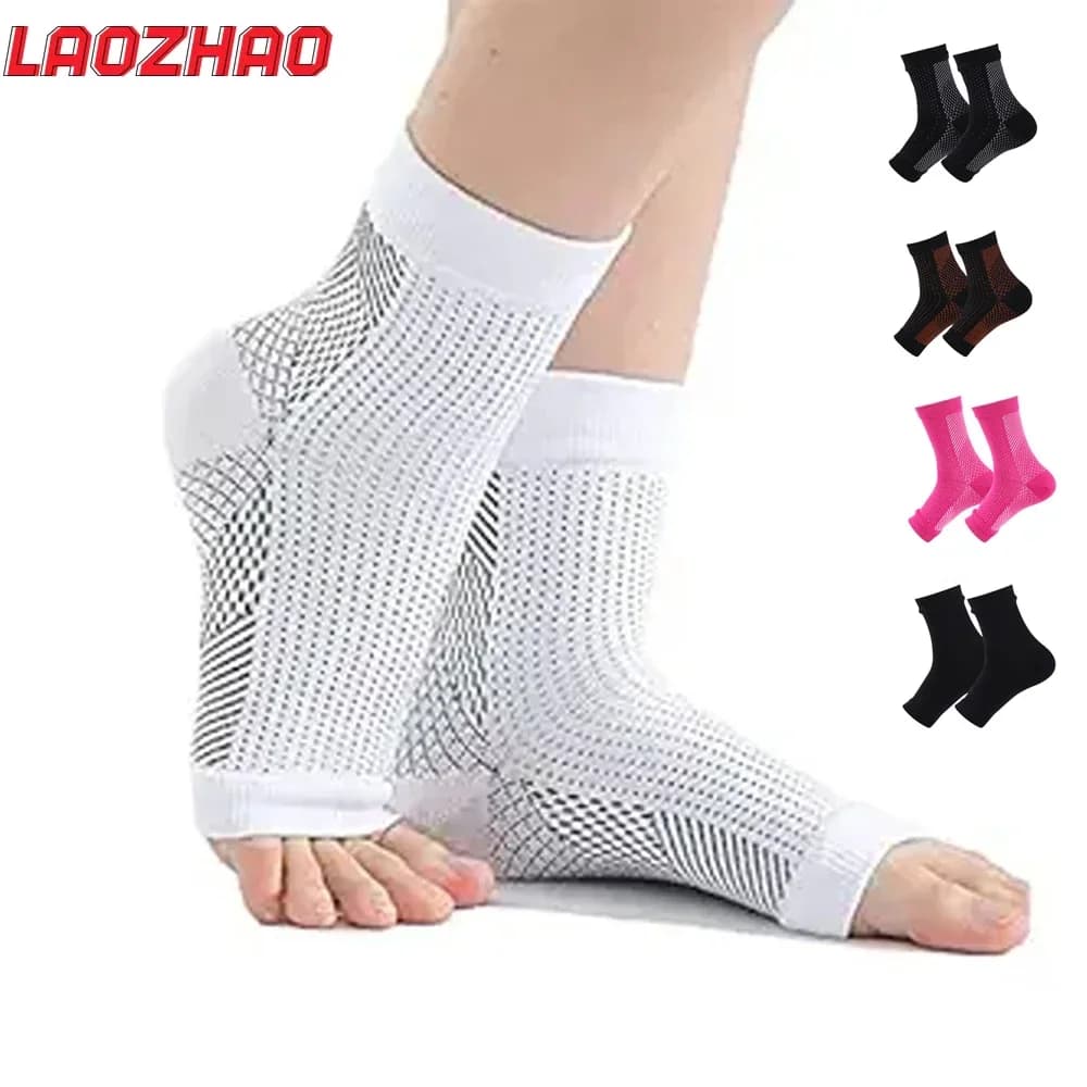 1Pair Nano Socks Neuropathy Socks Compression Sleeve For Ankle Swelling,Plantar Fasciitis,Neuropathy - Nano Brace For Women Men